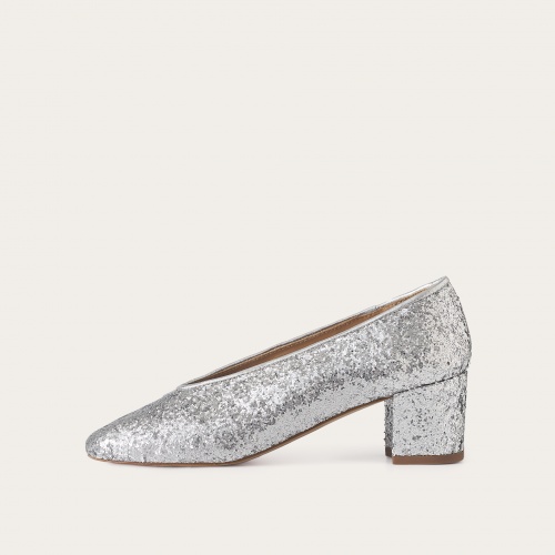 Leilot Heels, silver glitter OUTLET